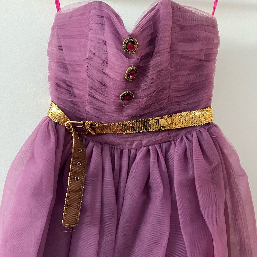 Betsey Johnson Lavender Dress with Gold Sequins